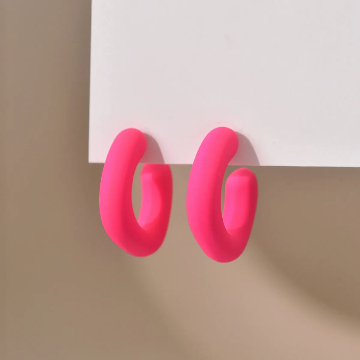 1 Pair Simple Style Geometric Solid Color Spray Paint Arylic Ear Studs