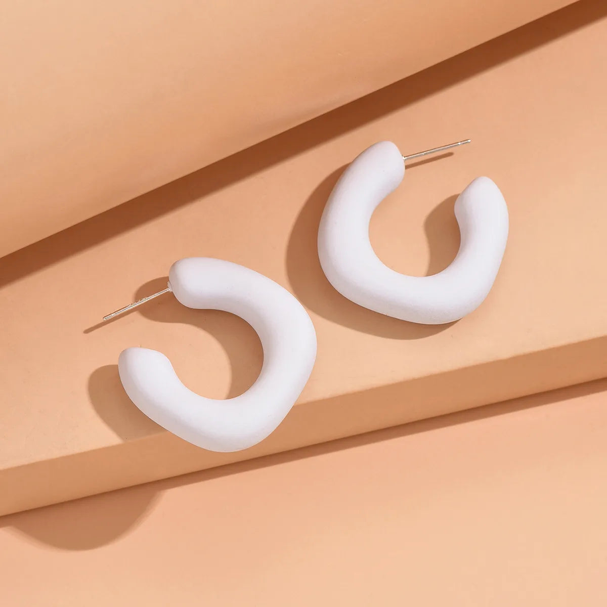 1 Pair Simple Style Geometric Solid Color Spray Paint Arylic Ear Studs