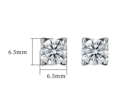 1 Pair Simple Style Geometric Square Gra Plating Inlay Sterling Silver Moissanite Ear Studs