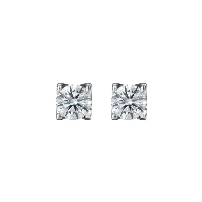 1 Pair Simple Style Geometric Square Gra Plating Inlay Sterling Silver Moissanite Ear Studs