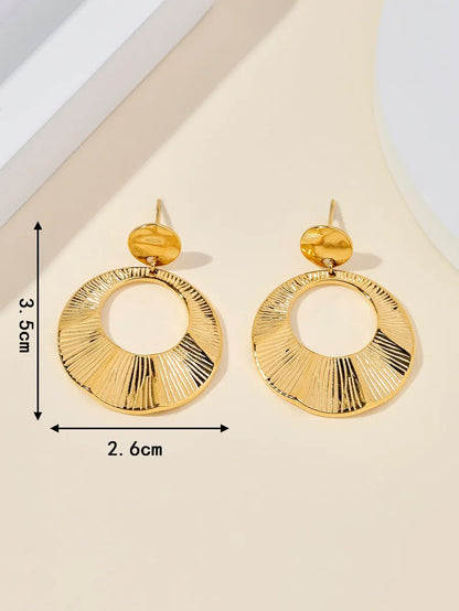 1 Pair Simple Style Geometric Stainless Steel 18k Gold Plated Drop Earrings