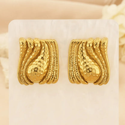 1 Pair Simple Style Geometric Stainless Steel 18k Gold Plated Ear Studs