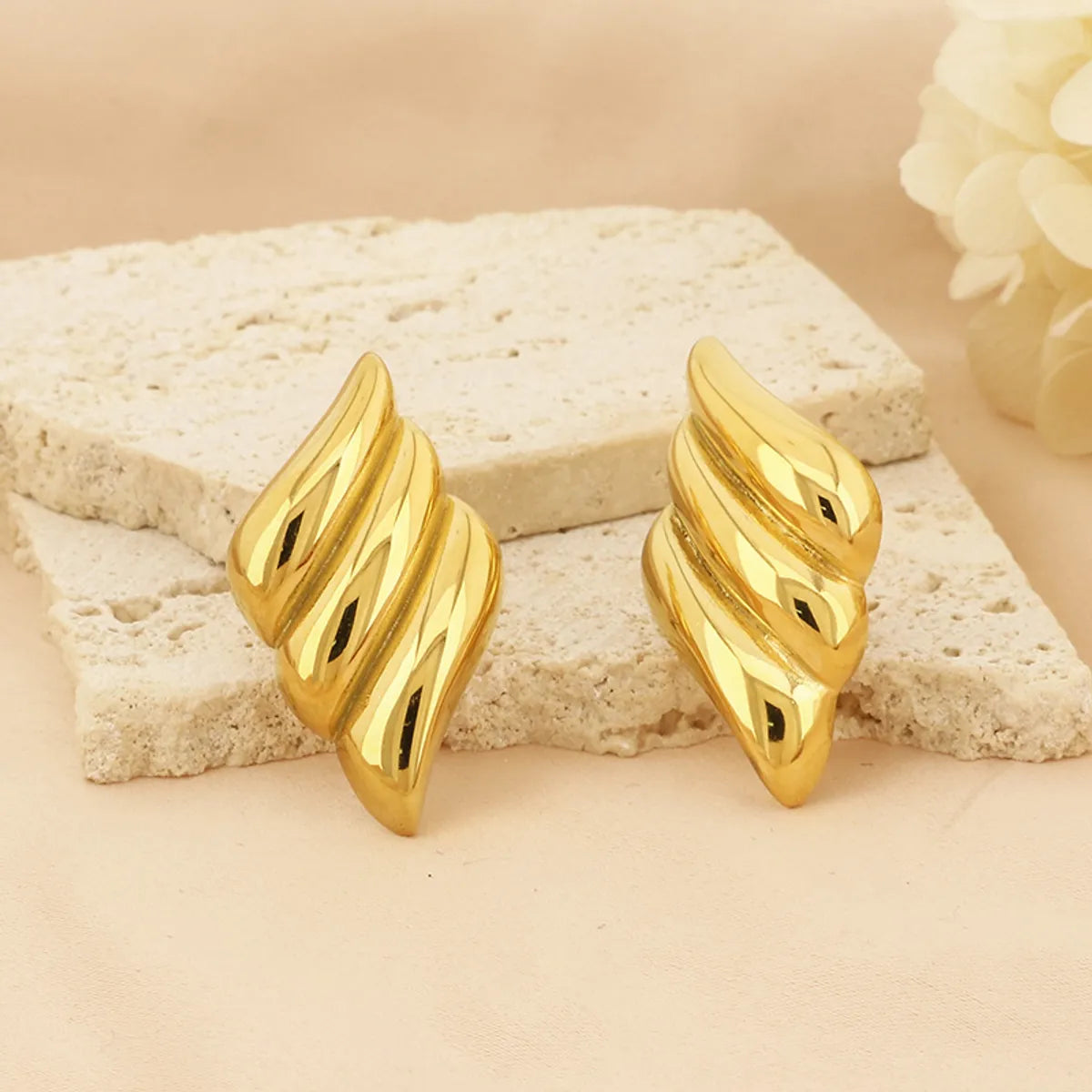 1 Pair Simple Style Geometric Stainless Steel 18k Gold Plated Ear Studs