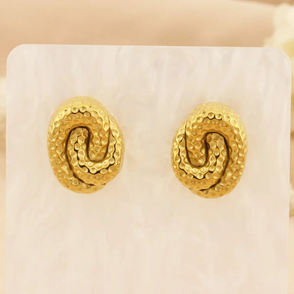 1 Pair Simple Style Geometric Stainless Steel 18k Gold Plated Ear Studs