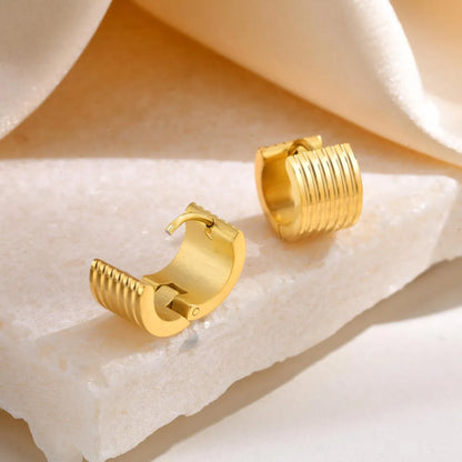 1 Pair Simple Style Geometric Stainless Steel Gold Plated Ear Cuffs