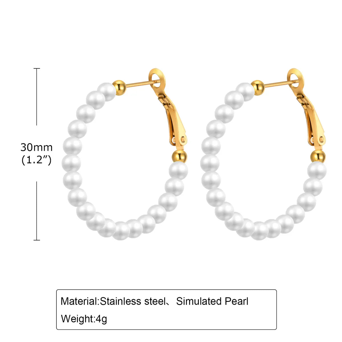 1 Pair Simple Style Geometric Stainless Steel Hoop Earrings