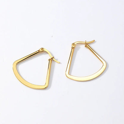 1 Pair Simple Style Geometric Stainless Steel Plating Hoop Earrings