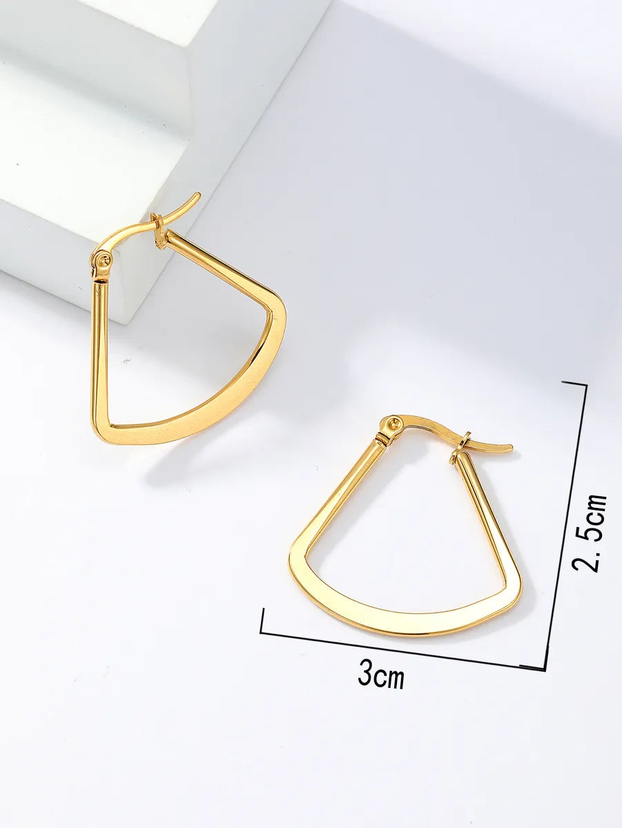 1 Pair Simple Style Geometric Stainless Steel Plating Hoop Earrings