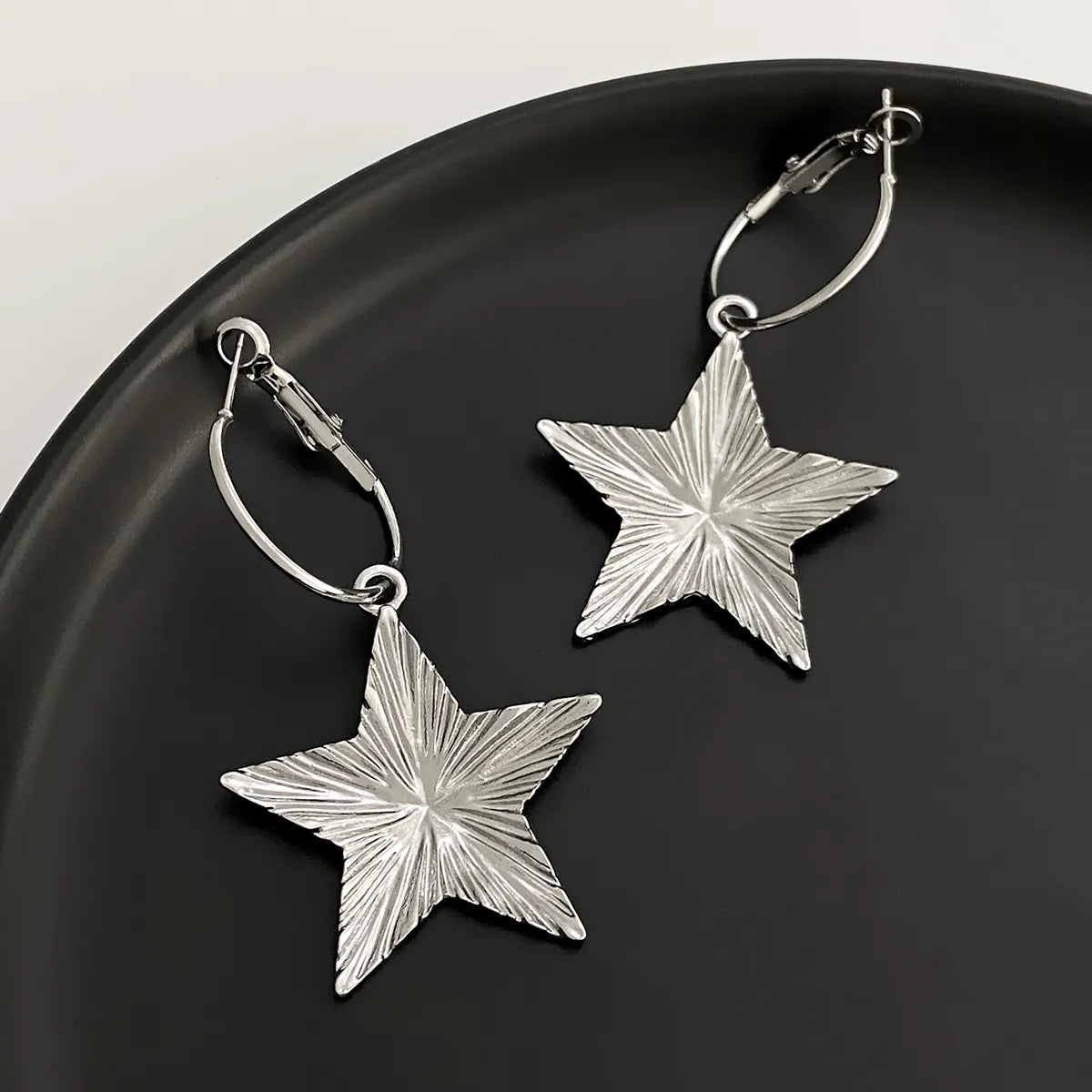 1 Pair Simple Style Geometric Star Plating Alloy Drop Earrings