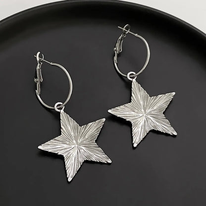 1 Pair Simple Style Geometric Star Plating Alloy Drop Earrings