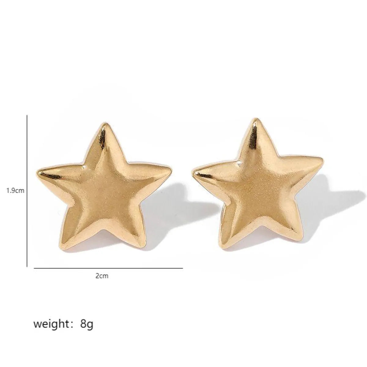 1 Pair Simple Style Geometric Star Plating 304 Stainless Steel Copper Earrings