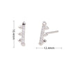 1 Pair Simple Style Geometric Sterling Silver Inlay Zircon White Gold Plated Gold Plated Ear Studs