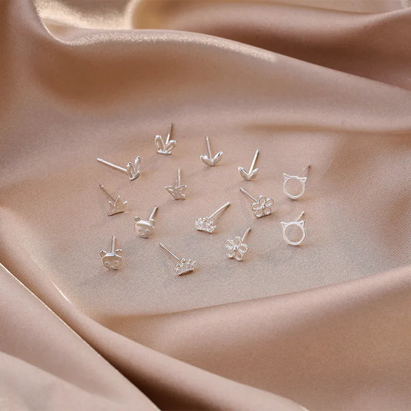 1 Pair Simple Style Geometric Sterling Silver Plating Ear Studs