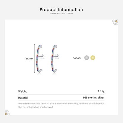 1 Pair Simple Style Geometric Sterling Silver Plating Inlay Zircon 14k Gold Plated Rhodium Plated Ear Studs