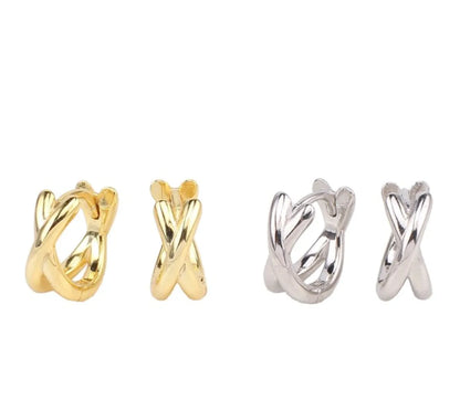 1 Pair Simple Style Geometric Sterling Silver Plating White Gold Plated Gold Plated Earrings