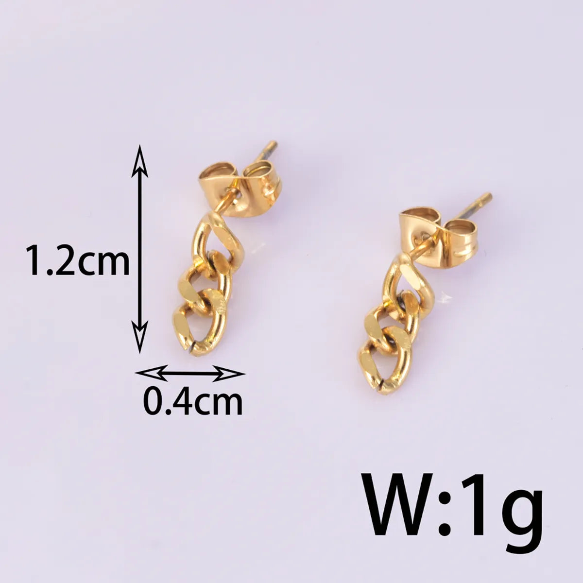 1 Pair Simple Style Geometric Titanium Steel 18K Gold Plated Drop Earrings