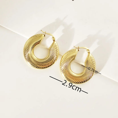 1 Pair Simple Style Geometric Titanium Steel 18K Gold Plated Earrings