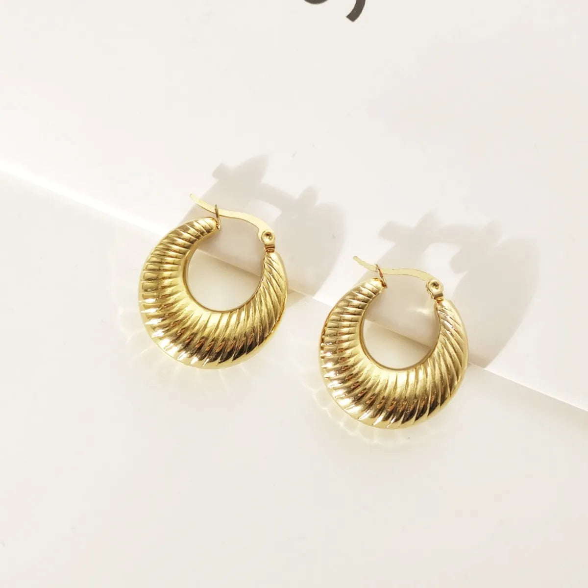 1 Pair Simple Style Geometric Titanium Steel 18K Gold Plated Earrings