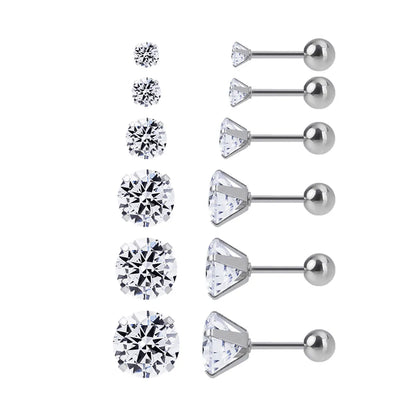 1 Pair Simple Style Geometric Titanium Steel Ear Studs