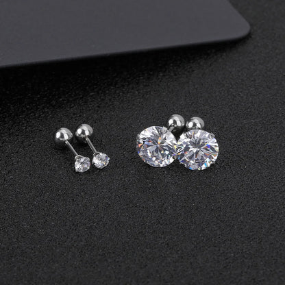 1 Pair Simple Style Geometric Titanium Steel Ear Studs