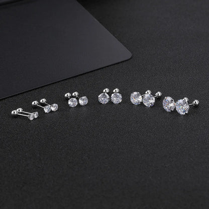 1 Pair Simple Style Geometric Titanium Steel Ear Studs