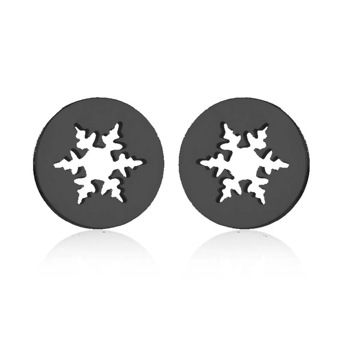 1 Pair Simple Style Geometric Titanium Steel Plating Ear Studs