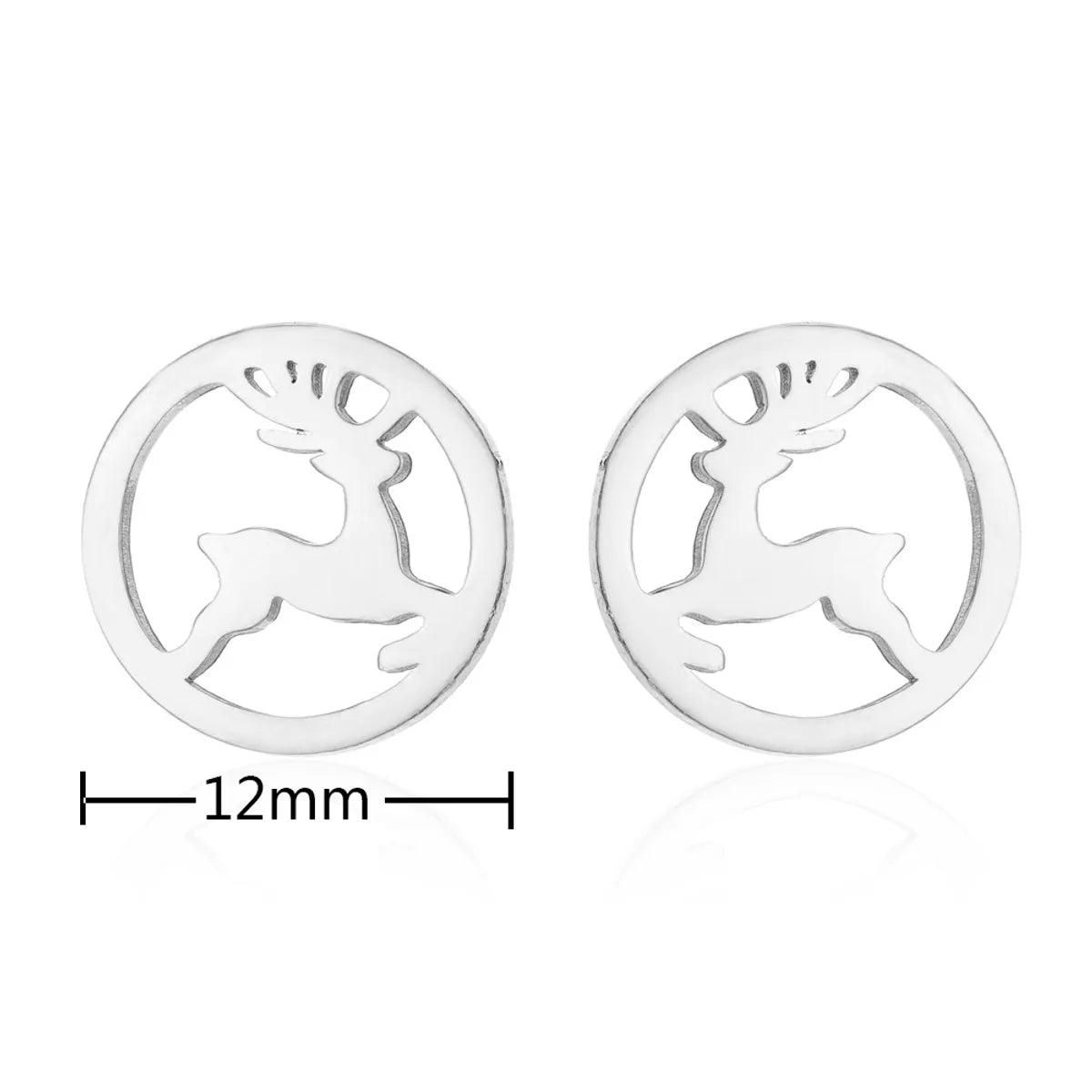 1 Pair Simple Style Geometric Titanium Steel Plating Ear Studs