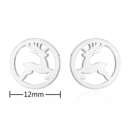 1 Pair Simple Style Geometric Titanium Steel Plating Ear Studs