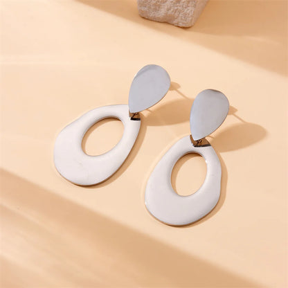 1 Pair Simple Style Geometric Water Droplets 304 Stainless Steel 18K Gold Plated Drop Earrings