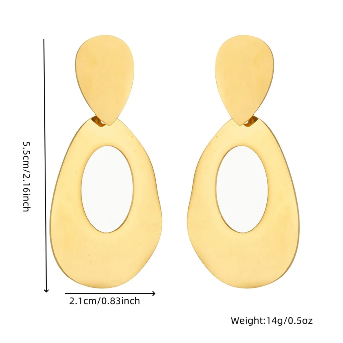 1 Pair Simple Style Geometric Water Droplets 304 Stainless Steel 18K Gold Plated Drop Earrings