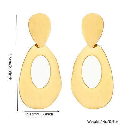 1 Pair Simple Style Geometric Water Droplets 304 Stainless Steel 18K Gold Plated Drop Earrings