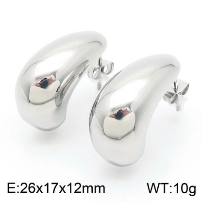 1 Pair Simple Style Geometric Water Droplets Hollow Out 304 Stainless Steel 18K Gold Plated Ear Studs