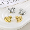 1 Pair Simple Style Heart Shape 304 Stainless Steel 18K Gold Plated Ear Studs
