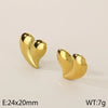 1 Pair Simple Style Heart Shape 304 Stainless Steel 18K Gold Plated Ear Studs
