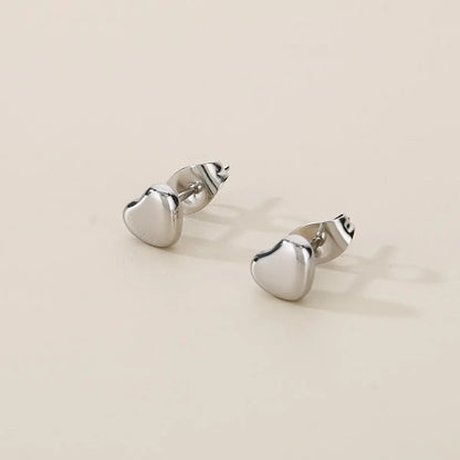 1 Pair Simple Style Heart Shape 304 Stainless Steel 18K Gold Plated Ear Studs