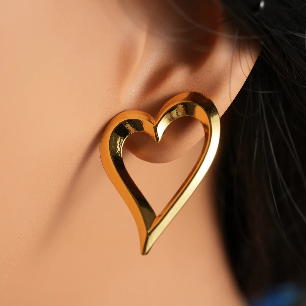 1 Pair Simple Style Heart Shape 304 Stainless Steel 18K Gold Plated Ear Studs