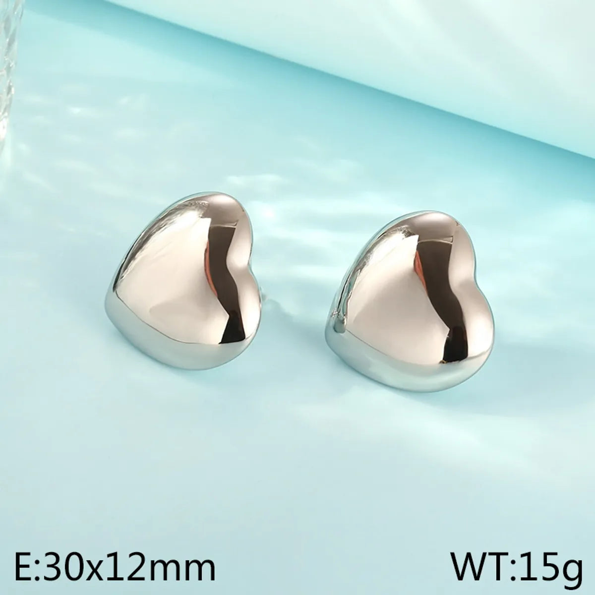 1 Pair Simple Style Heart Shape 304 Stainless Steel 18K Gold Plated Earrings