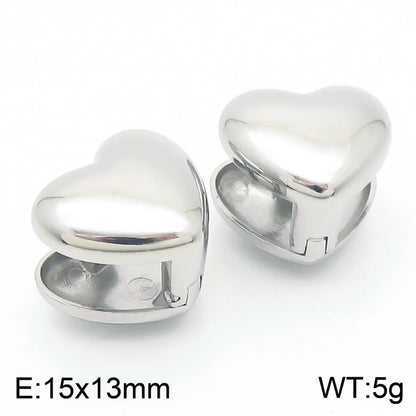 1 Pair Simple Style Heart Shape 304 Stainless Steel 18K Gold Plated Earrings