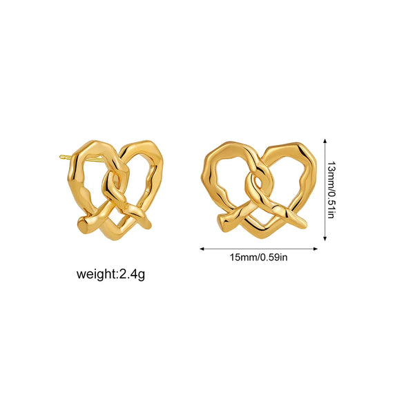 1 Pair Simple Style Heart Shape 304 Stainless Steel Ear Studs