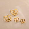 1 Pair Simple Style Heart Shape 304 Stainless Steel Ear Studs