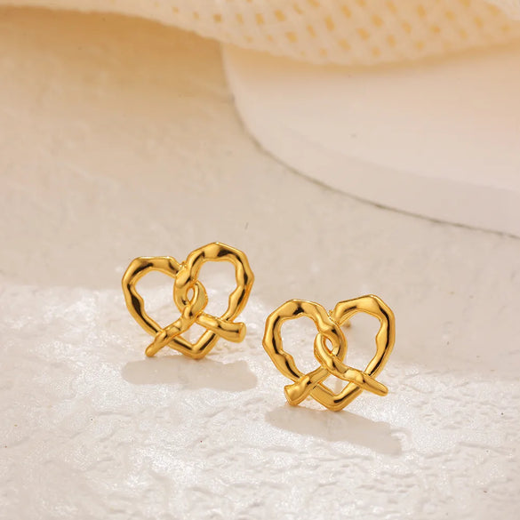 1 Pair Simple Style Heart Shape 304 Stainless Steel Ear Studs
