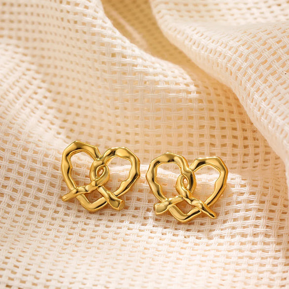 1 Pair Simple Style Heart Shape 304 Stainless Steel Ear Studs
