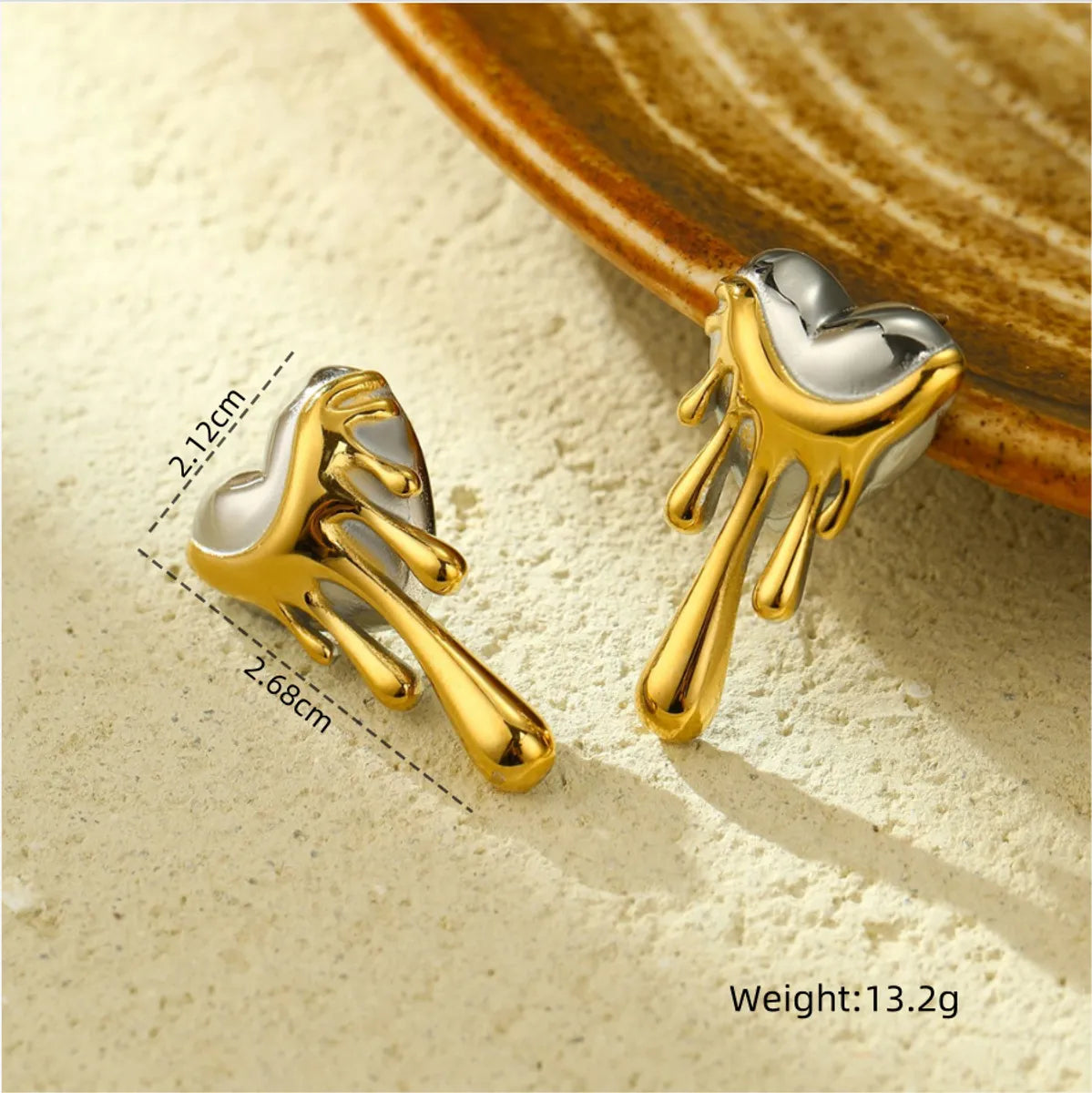 1 Pair Simple Style Heart Shape 304 Stainless Steel Ear Studs