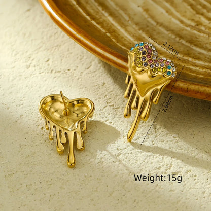 1 Pair Simple Style Heart Shape 304 Stainless Steel Ear Studs