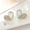 1 Pair Simple Style Heart Shape Alloy Diamond Ear Studs