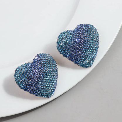 1 Pair Simple Style Heart Shape Alloy Ear Studs