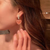 1 Pair Simple Style Heart Shape Inlay Alloy Artificial Gemstones Drop Earrings