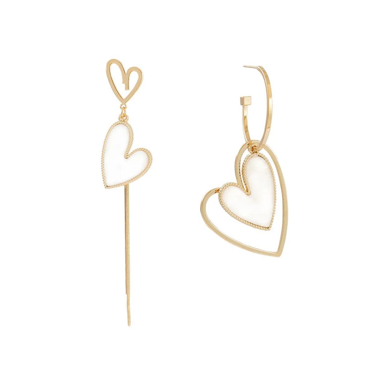 1 Pair Simple Style Heart Shape Alloy Plating Women's Earrings