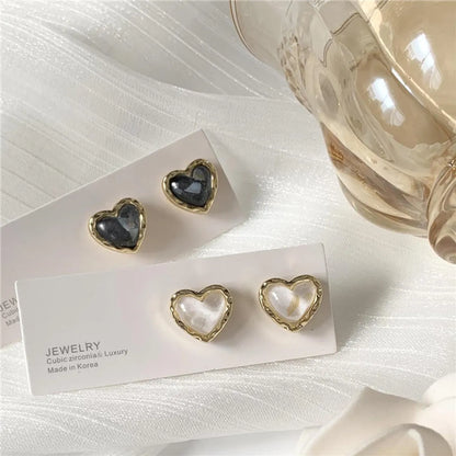 1 Pair Simple Style Heart Shape Alloy Plating Women'S Earrings