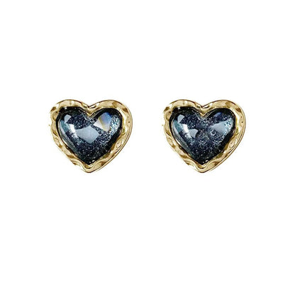 1 Pair Simple Style Heart Shape Alloy Plating Women'S Earrings